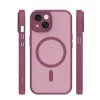 Mag Matt Apple iPhone 15 (6.1) MagSafe TPU/PC tok beépített mágneses gyűrűvel, bordó