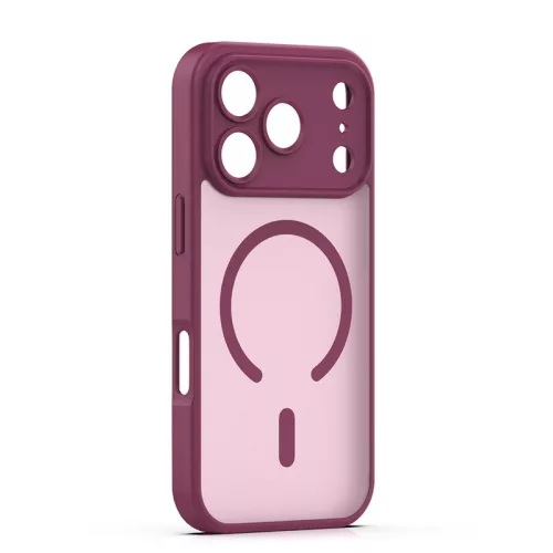 Mag Matt Apple iPhone 17 Pro Max, 18 Pro Max Magsafe TPU tok bordó