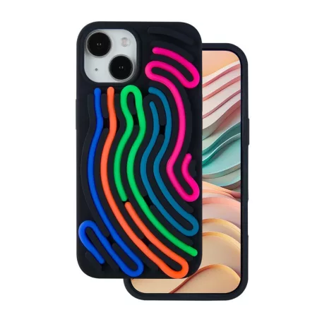 DIY Snake - Apple iPhone 15 (6.1) személyre szabható szilikon tok, fekete