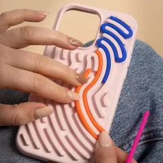   DIY Snake - Apple iPhone 17 (6.3) személyre szabható szilikon tok, pink