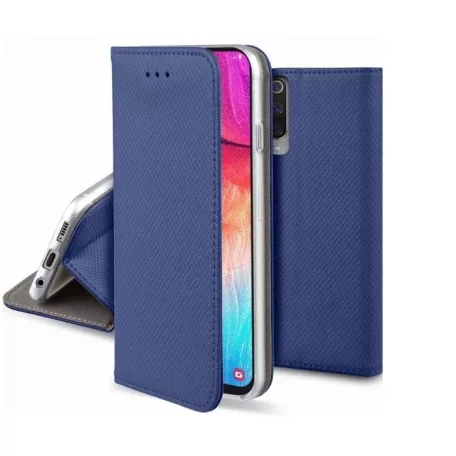 Smart magnet Xiaomi Redmi Note 15 Pro Plus 5G oldalra nyíló mágneses könyv tok szilikon belsővel sötétkék