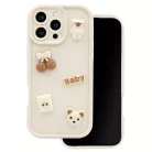 Ultra Trendy 3D bear - Honor X70 / X9d / Magic 8 lite kameravédős szilikon tok, bézs