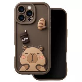   Ultra Trendy 3D capybara - Samsung A376 Galaxy A37 5G kameravédős szilikon tok, barna