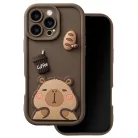 Ultra Trendy 3D capybara - Samsung S931 Galaxy S25 kameravédős szilikon tok, barna