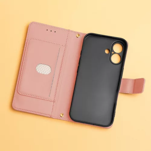 Smart Triangle Samsung Galaxy A57 5G oldalra nyíló könyvtok szilikon belsővel pink