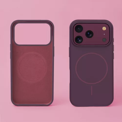 Silicon Thin Mag Apple iPhone 17 Pro / iPhone 18 Pro Magsafe TPU tok burgundi
