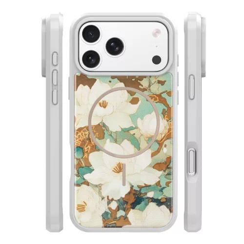 Golden Autumn Apple iPhone 17 Pro / iPhone 18 Pro mintás MagSafe TPU / PC tok szürke