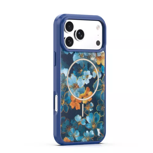 Golden Autumn Apple iPhone 17 Pro / iPhone 18 Pro mintás MagSafe TPU / PC tok kék