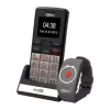 Maxcom MM715BB kártyafüggetlen idősgondozó mobiltelefon SOS karpereccel, extra nagy gombokkal (magyar nyelvű menüvel)