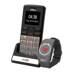   Maxcom MM715BB kártyafüggetlen idősgondozó mobiltelefon SOS karpereccel, extra nagy gombokkal (magyar nyelvű menüvel)