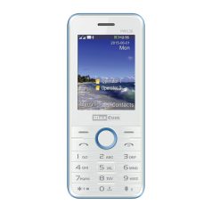   Maxcom MM136 mobile phone, dual sim, unlocked, bluetooth, fm radio, white-blue