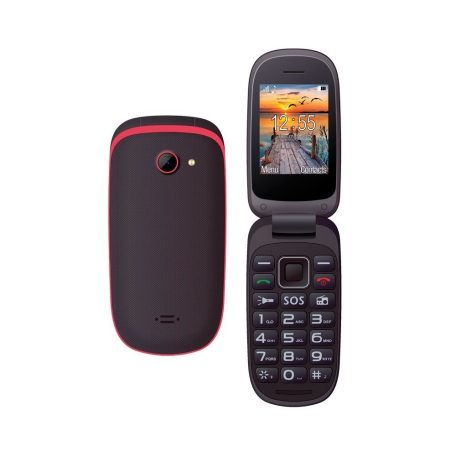 Maxcom MM818BB kártyafüggetlen mobiltelefon, extra nagy gombokkal, vészhívóval fekete - piros (magyar nyelvű menüvel)