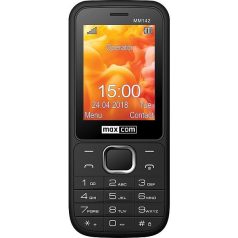   Maxcom MM142 mobiltelefon, dual sim-es kártyafüggetlen, bluetooth-os, fm rádiós fekete (magyar nyelvű menüvel)