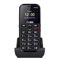   Maxcom MM38D mobiltelefon asztali töltővel, egy sim-es, kártyafüggetlen, fekete (magyar nyelvű menüvel)