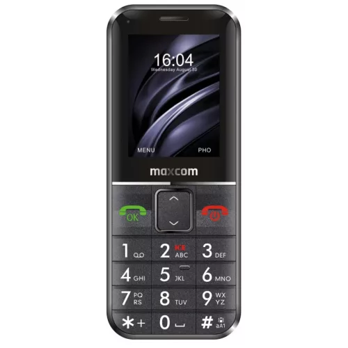 Maxcom MM735BB kártyafüggetlen idősgondozó mobiltelefon SOS karpereccel, extra nagy gombokkal (magyar nyelvű menüvel)