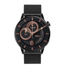   Maxcom FW58 Vanad Pro fekete IP68 vízálló okosóra magyar nyelvű menüvel pulzus és vérnyomásmérővel Amoled kijelzővel mikrofonnal