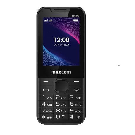 Maxcom MM248 4G mobiltelefon, dual sim-es kártyafüggetlen, bluetooth-os, fm rádiós fekete (magyar nyelvű menüvel)