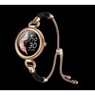 Maxcom FW51 Crystal fekete - arany IP68 vízálló női okosóra pulzus és vérnyomásmérővel olaj / parfümös üvegcsével