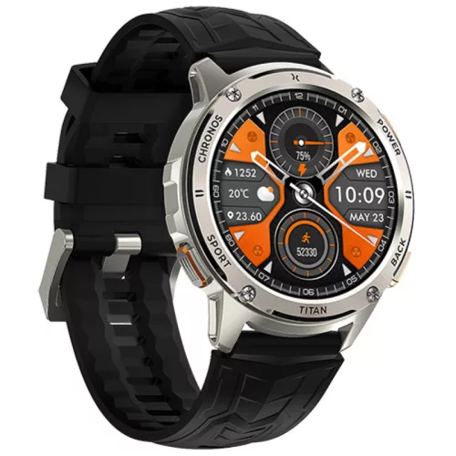 Maxcom FW110 Titan Chronos fémházas okosóra pulzus és vérnyomásmérővel ezüst
