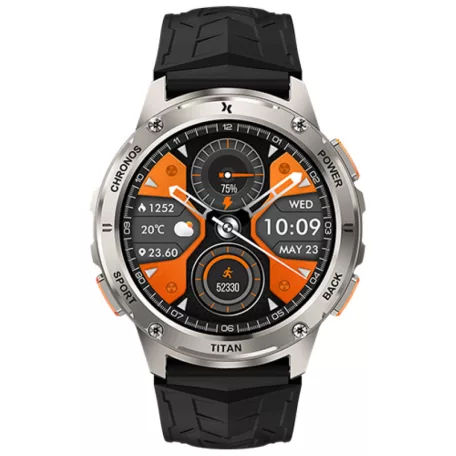 Maxcom FW110 Titan Chronos fémházas okosóra pulzus és vérnyomásmérővel ezüst