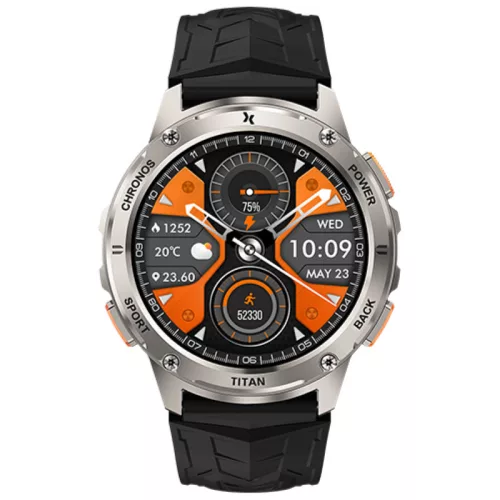 Maxcom FW110 Titan Chronos fémházas okosóra pulzus és vérnyomásmérővel ezüst