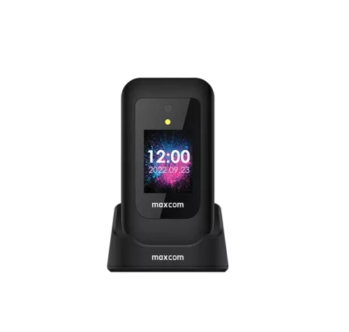 Maxcom MM827 4G kártyafüggetlen mobiltelefon, Dual Sim, extra nagy gombokkal, vészhívóval fekete (magyar nyelvű menüvel)
