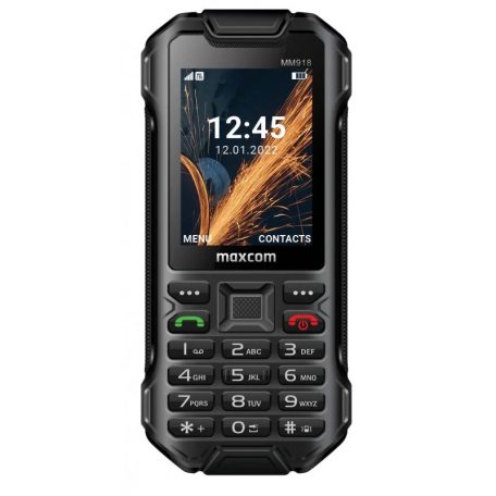 Maxcom MM918L 4G Dual-SIM mobiltelefon, kártyafüggetlen-, ütés-, por-, víz (IP68)- és sár ellen fekete (magyar nyelvű menüvel)