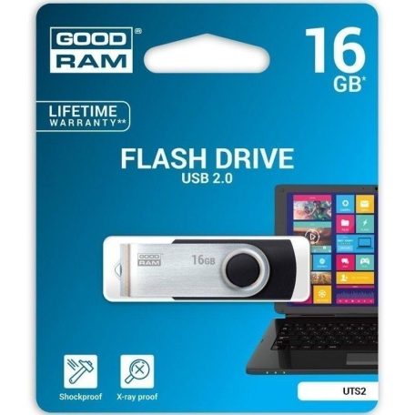 Goodram 16GB USB 2.0 fekete pendrive Artisjus matricával - UTS2-0160K0R11