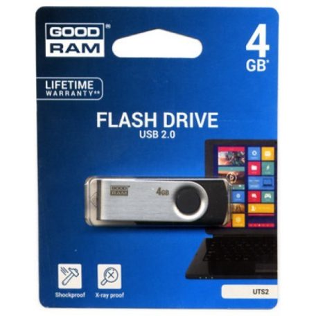 Goodram 4GB USB 2.0 fekete pendrive Artisjus matricával - UTS2-0040K0R11