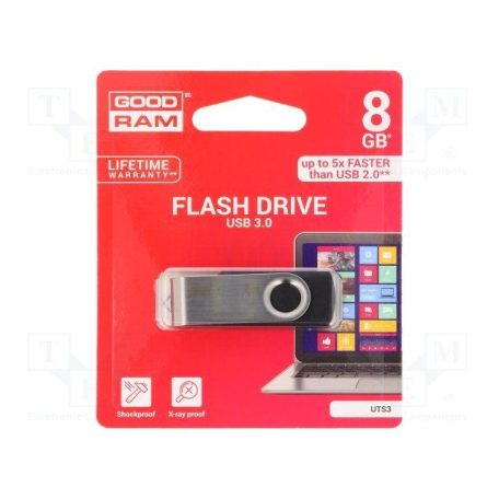 Goodram 8GB USB 3.0 fekete pendrive Artisjus matricával - UTS3-0080K0R11