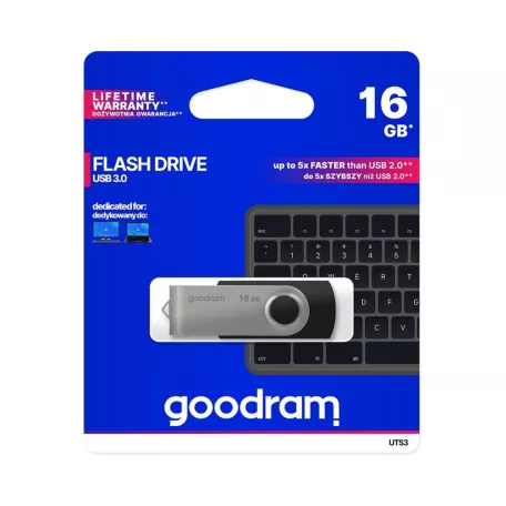 Goodram 16GB USB 3.2 fekete pendrive Artisjus matricával - UTS3-0160K0R11