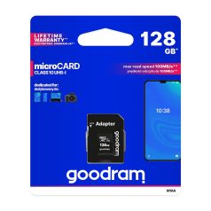   Goodram microSDHC 128GB Class 10 memóriakártya SD adapterrel Artisjus matricával -  M1AA-1280R12