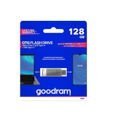   Goodram 128GB (USB-A 3.2, Type-C) ezüst pendrive Artisjus matricával - ODA3-12840S0R11 