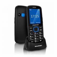   Blaupunkt BS04i mobiltelefon extra nagy gombokkal, vészhívóval , kártyafüggetlen, fekete-kék
