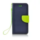 Fancy Xiaomi Mi A1 (5X) oldalra nyíló mágneses könyv tok szilikon belsővel kék - lime