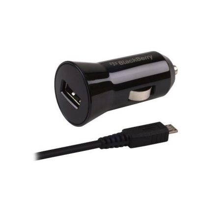 BlackBerry ACC-48157-201 fekete gyári autós töltő fej 1000mAh 5W Micro USB kábellel