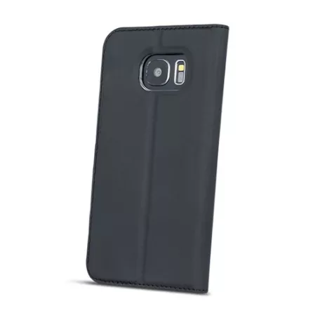 Smart Look Samsung G970F Galaxy S10e oldalra nyíló bőrhatású ablakos könyv tok szilikon belsővel fekete