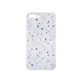   Virágmintás köves tok - Huawei P30 vékony szilikon tok ezüst (Minta 2)