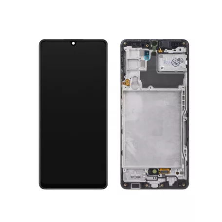 Samsung A426 Galaxy A42 5G fekete gyári LCD kijelző érintővel és kerettel (GH82-24375A, GH82-24376A)