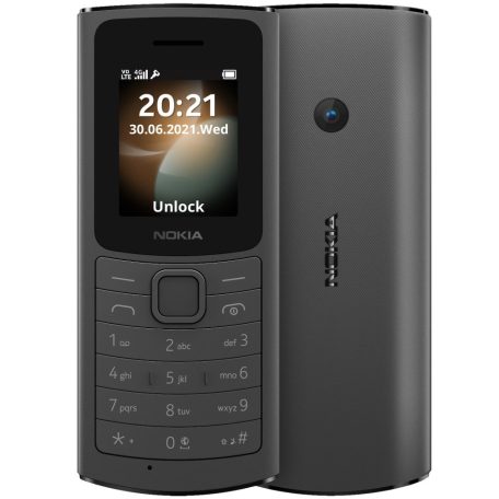 Nokia 110 4G Mobiltelefon, Kártyafüggetlen, Dual Sim, Fekete