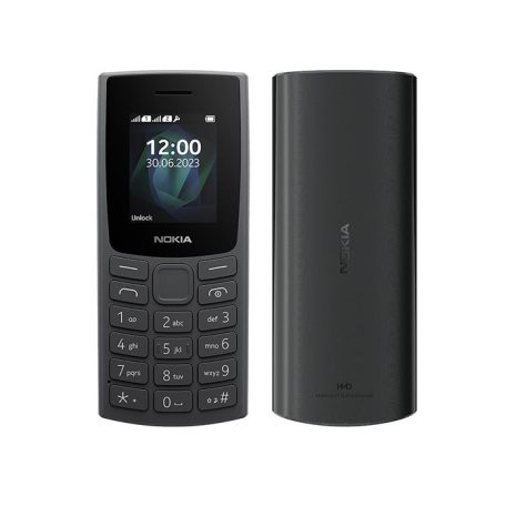 Nokia 105 (2024) 4G nyomógombos mobiltelefon, kártyafüggetlen, dual SIM, sötétszürke