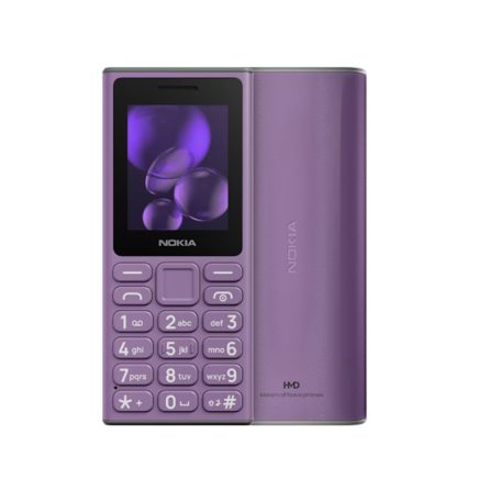 Nokia 105 (2024) nyomógombos mobiltelefon, kártyafüggetlen, dual SIM, lila