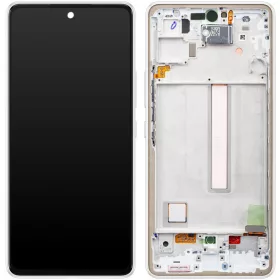   Samsung A536 Galaxy A53 5G fehér gyári LCD kijelző érintővel és kerettel (GH82-28024B)