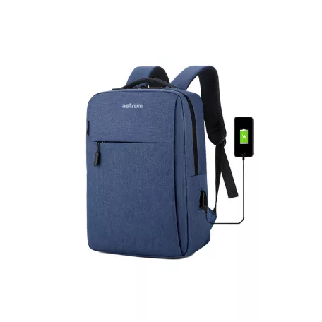Astrum LB200 bélelt laptop hátizsák / táska 15"-ig vízhatlan Oxford PU beépített külső USB-porttal kék