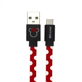   USB kábel Disney - Minnie USB - micro USB adatkábel 1m piros pöttyös