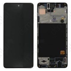   Samsung A515 Galaxy A51 (2020) fekete LCD kijelző érintővel és kerettel (OLED)