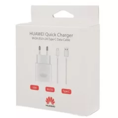   Bliszteres Huawei AP32 HW-059200EHQ fehér gyári gyors töltőfej 9.0V/5.0V - 2000mAh Type-C adatkábellel 18W