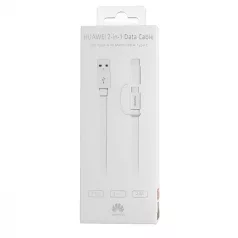   Bliszteres Huawei AP55S gyári USB - micro USB & Type-C átalakító combo adatkábel 1,5m fehér (2in1)