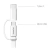 Bliszteres Huawei AP55S gyári USB - micro USB & Type-C átalakító combo adatkábel 1,5m fehér (2in1)