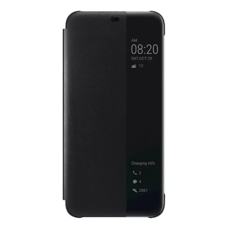 Huawei Mate 20 Lite műanyag fekete gyári aktív fedlapos oldalra nyíló tok